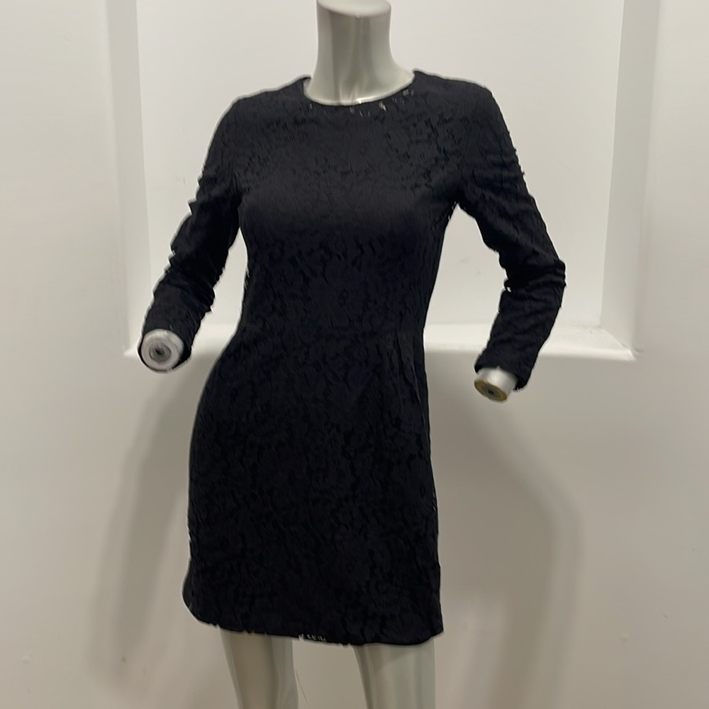 Steve Alan Fit And Flare Long Sleeve Mini Lace Black Dress Size 0 - Picture 12 of 12